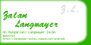 zalan langmayer business card
